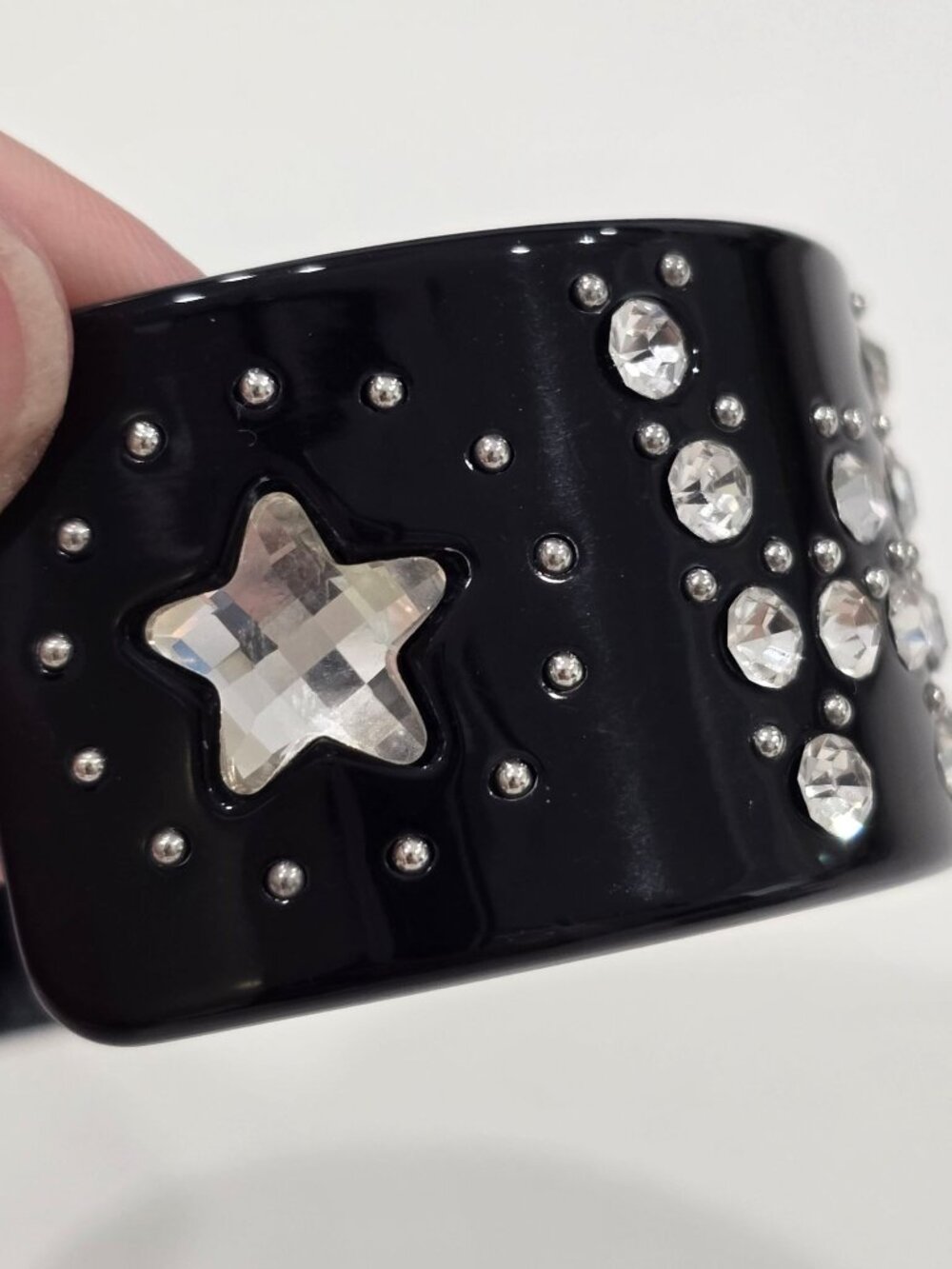 Killstar ✦ Witch Crystal Cuff Bracelet ✦ Black Rhinestone Statement Gothic NIP - Picture 4 of 16